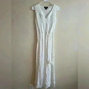 Candalite white cottagecore maxi dress S